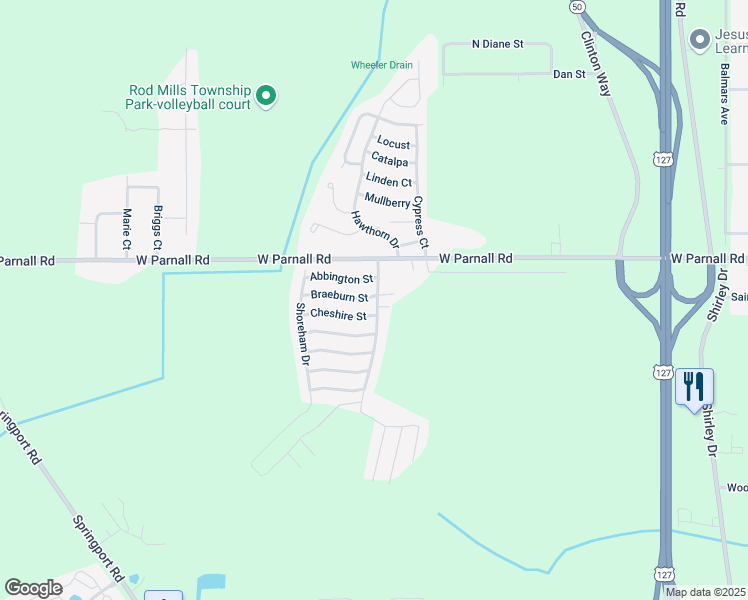map of restaurants, bars, coffee shops, grocery stores, and more near 3964 Sherwood Lakes Boulevard in Jackson