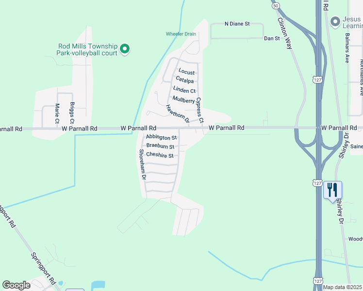map of restaurants, bars, coffee shops, grocery stores, and more near 3964 Sherwood Lakes Boulevard in Jackson