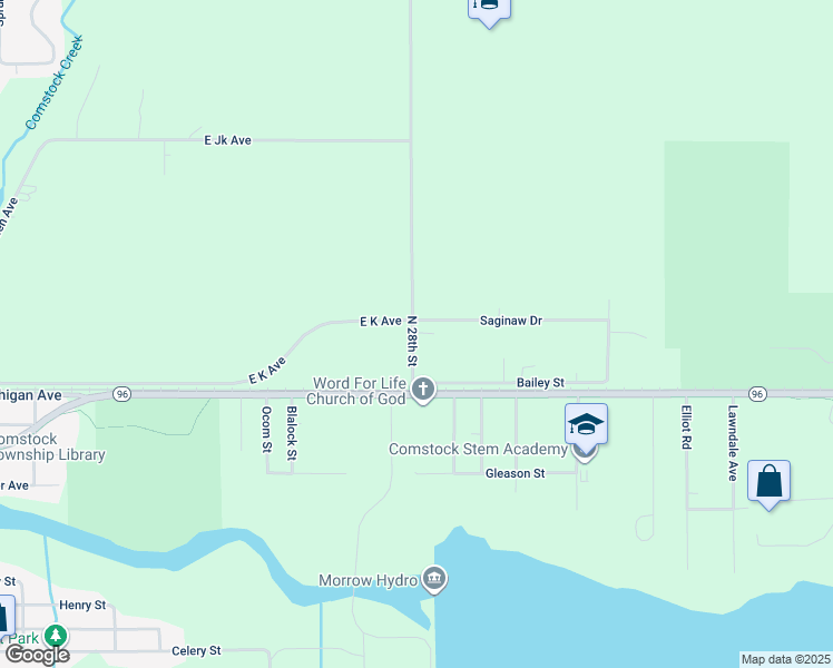 map of restaurants, bars, coffee shops, grocery stores, and more near 106 North 28th Street in Kalamazoo