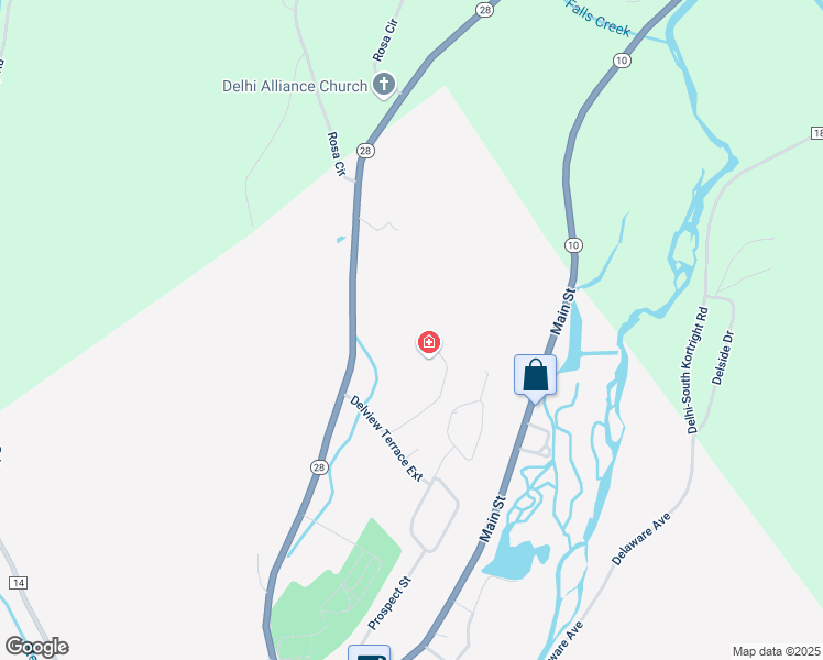 map of restaurants, bars, coffee shops, grocery stores, and more near 306 Phoebe Lane in Delhi