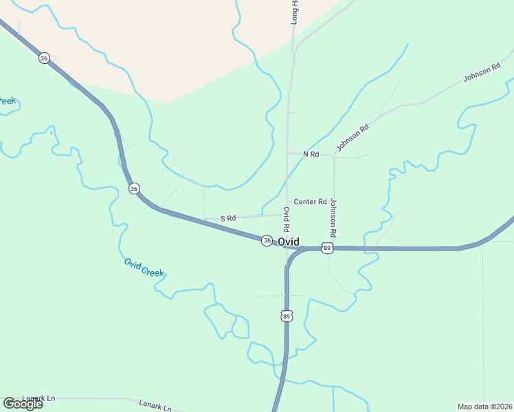 map of restaurants, bars, coffee shops, grocery stores, and more near 108 South Road in Ovid