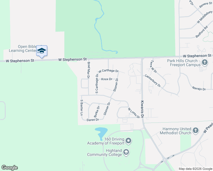 map of restaurants, bars, coffee shops, grocery stores, and more near 3251 Knox Drive in Freeport