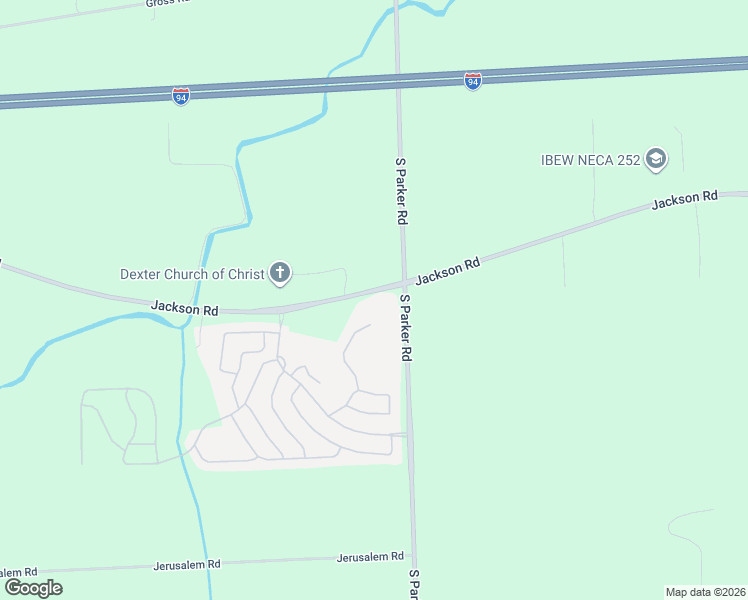 map of restaurants, bars, coffee shops, grocery stores, and more near 8545 Jackson Road in Dexter