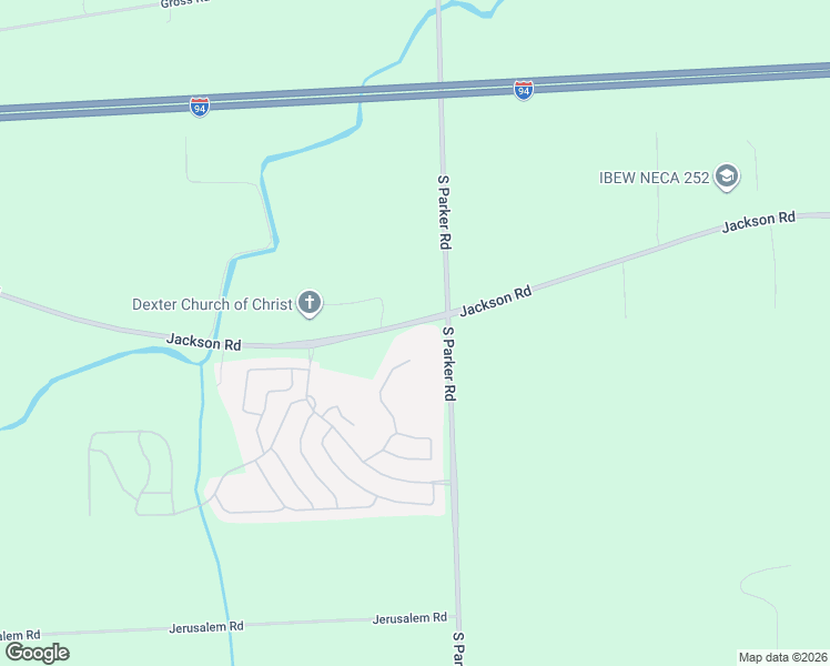 map of restaurants, bars, coffee shops, grocery stores, and more near 8545 Jackson Road in Dexter