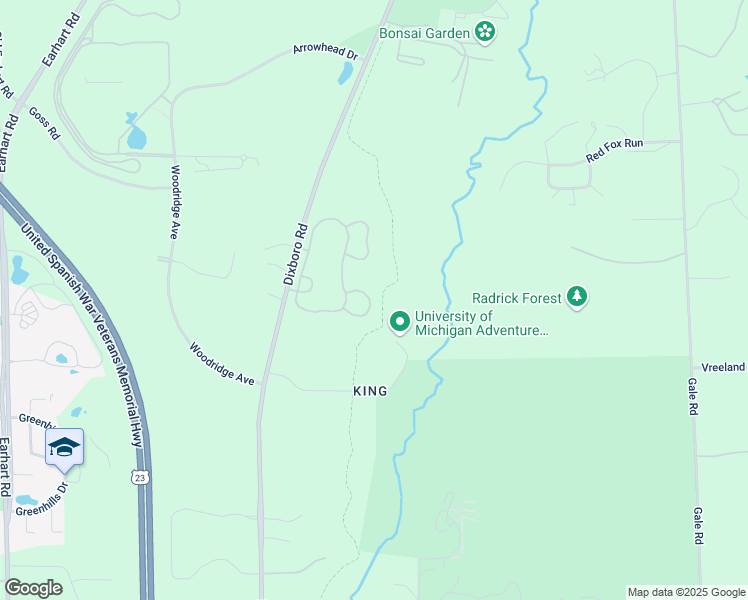 map of restaurants, bars, coffee shops, grocery stores, and more near 4707 Bayberry Circle in Ann Arbor