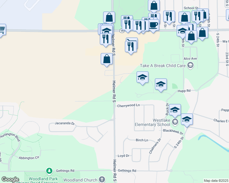 map of restaurants, bars, coffee shops, grocery stores, and more near 15060 Helmer Road South in Battle Creek