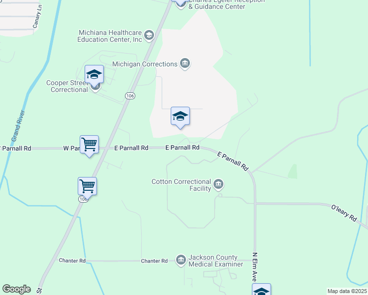 map of restaurants, bars, coffee shops, grocery stores, and more near 1780 East Parnall Road in Jackson