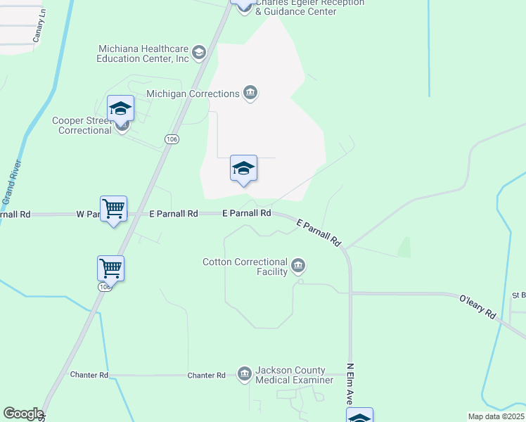 map of restaurants, bars, coffee shops, grocery stores, and more near 1780 East Parnall Road in Jackson