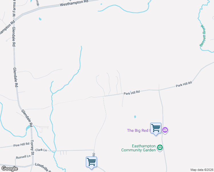 map of restaurants, bars, coffee shops, grocery stores, and more near 721 Park Hill Road in Northampton