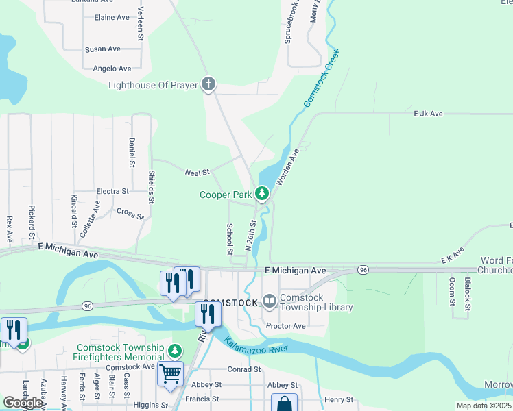 map of restaurants, bars, coffee shops, grocery stores, and more near 331 North 26th Street in Kalamazoo