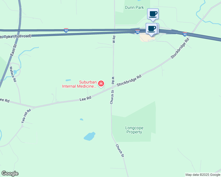 map of restaurants, bars, coffee shops, grocery stores, and more near 360 Lee Road in Lee