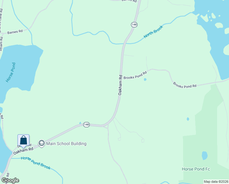 map of restaurants, bars, coffee shops, grocery stores, and more near 147 Massachusetts 148 in North Brookfield