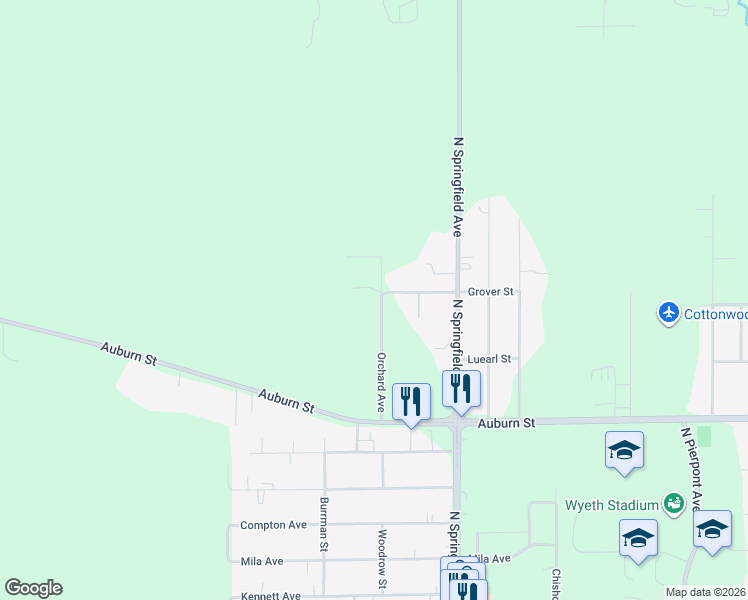 map of restaurants, bars, coffee shops, grocery stores, and more near 1336 Orchard Avenue in Rockford