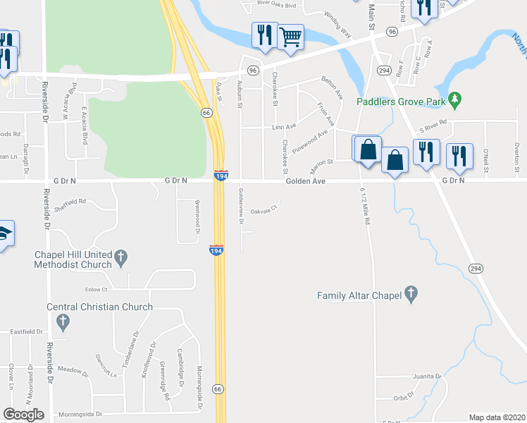map of restaurants, bars, coffee shops, grocery stores, and more near 337 Oakvale Court in Battle Creek