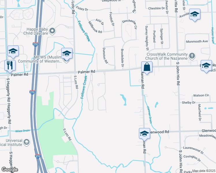 map of restaurants, bars, coffee shops, grocery stores, and more near 1934 Pebble Creek Drive in Canton