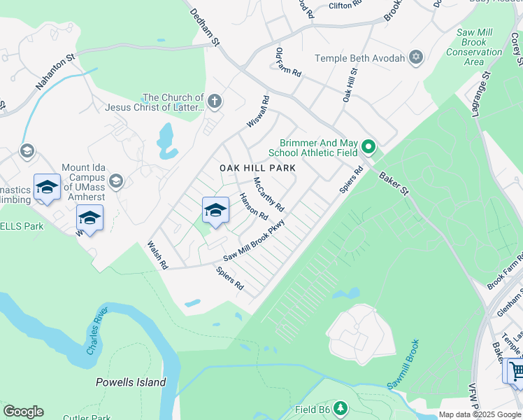 map of restaurants, bars, coffee shops, grocery stores, and more near 29 Hanson Road in Newton
