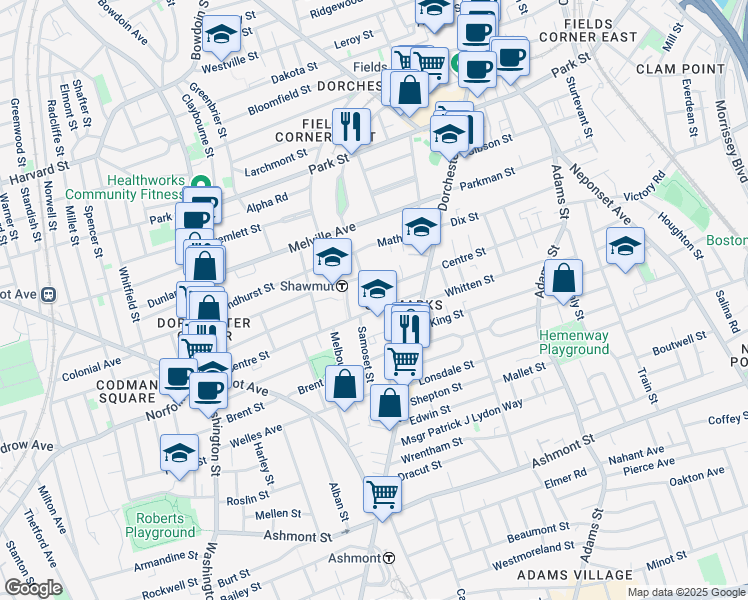 map of restaurants, bars, coffee shops, grocery stores, and more near 24 Centre Avenue in Boston