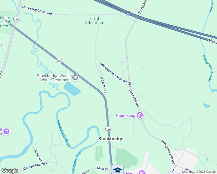 map of restaurants, bars, coffee shops, grocery stores, and more near 2 Church Street in Stockbridge