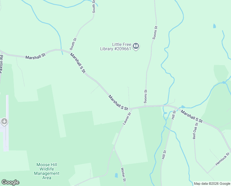 map of restaurants, bars, coffee shops, grocery stores, and more near 320 Marshall Street in Paxton