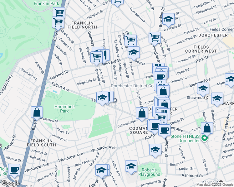 map of restaurants, bars, coffee shops, grocery stores, and more near 246-248 Norwell Street in Boston