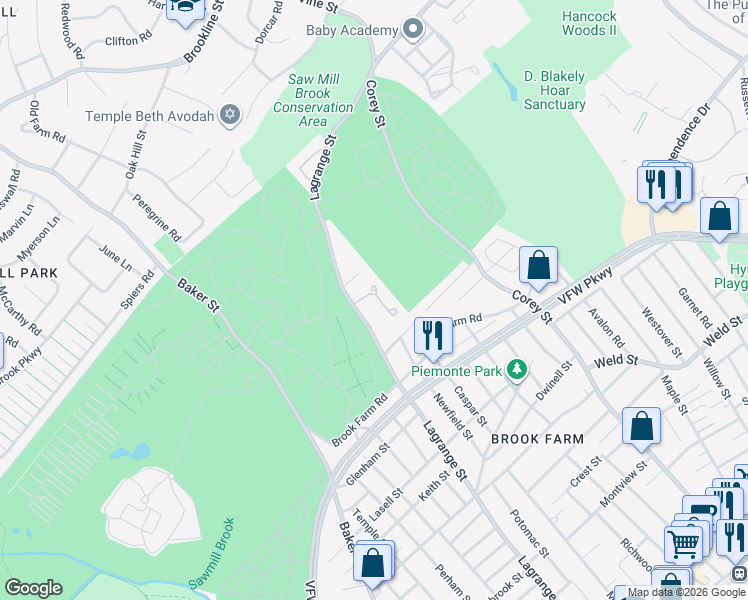 map of restaurants, bars, coffee shops, grocery stores, and more near 97 Anderer Lane in Boston