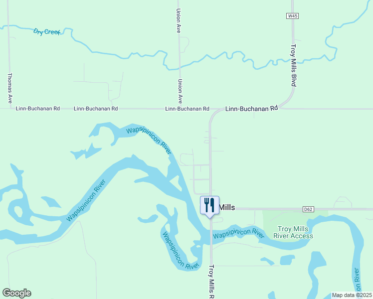 map of restaurants, bars, coffee shops, grocery stores, and more near 5952 Winthrope Street in Troy Mills