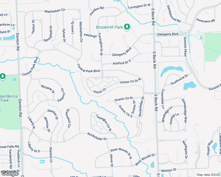 map of restaurants, bars, coffee shops, grocery stores, and more near 47828 Vistas Court in Canton