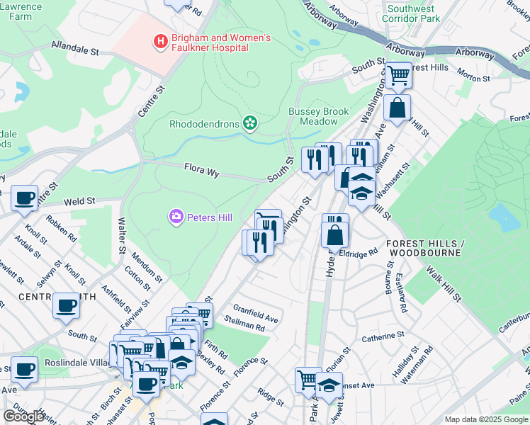 map of restaurants, bars, coffee shops, grocery stores, and more near 34 Colgate Road in Boston