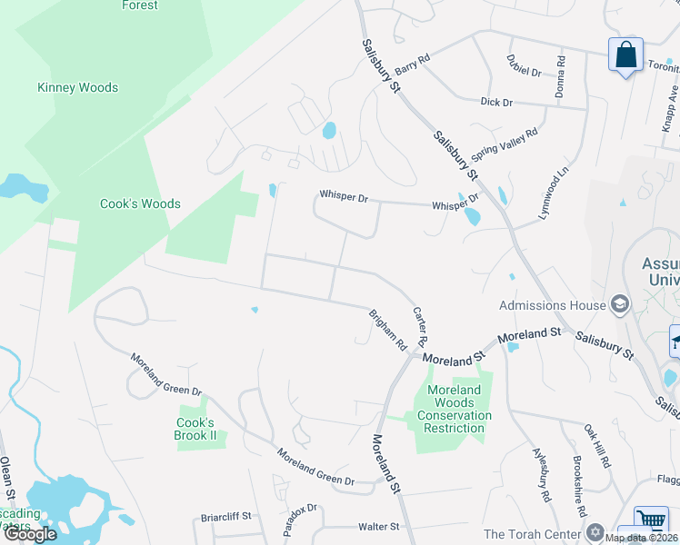 map of restaurants, bars, coffee shops, grocery stores, and more near 4 Carter Way in Worcester