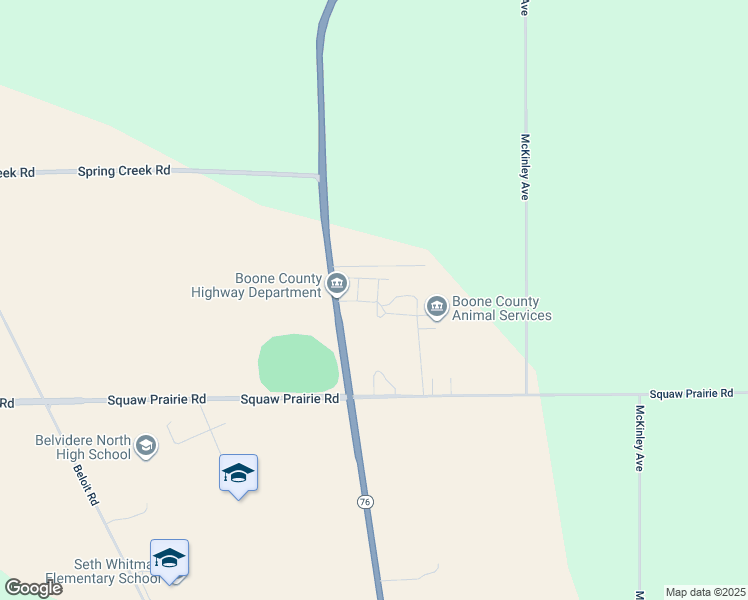 map of restaurants, bars, coffee shops, grocery stores, and more near 4452 Squaw Prairie Road in Belvidere