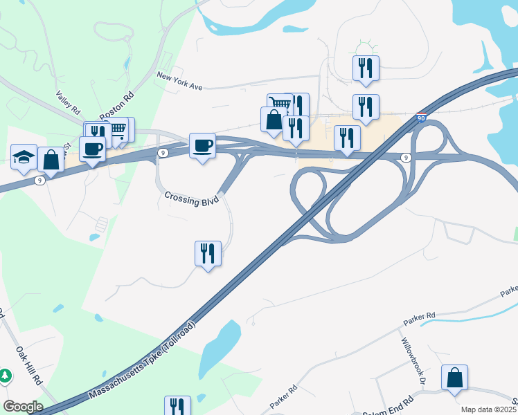 map of restaurants, bars, coffee shops, grocery stores, and more near 400 Staples Drive in Framingham