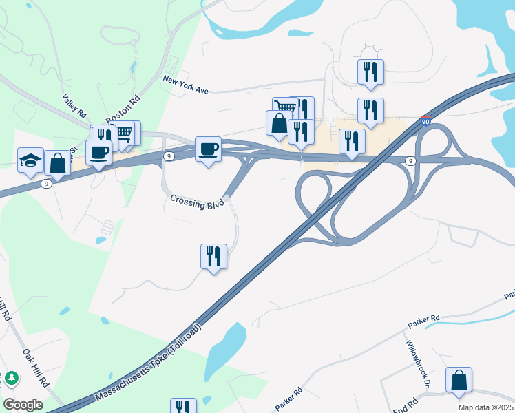 map of restaurants, bars, coffee shops, grocery stores, and more near 200 Staples Drive in Framingham