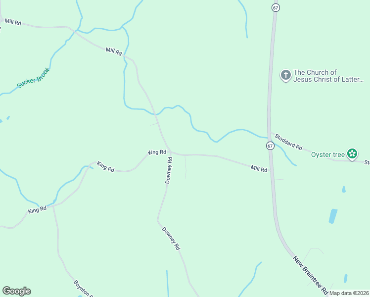 map of restaurants, bars, coffee shops, grocery stores, and more near 20 Mill Road in North Brookfield