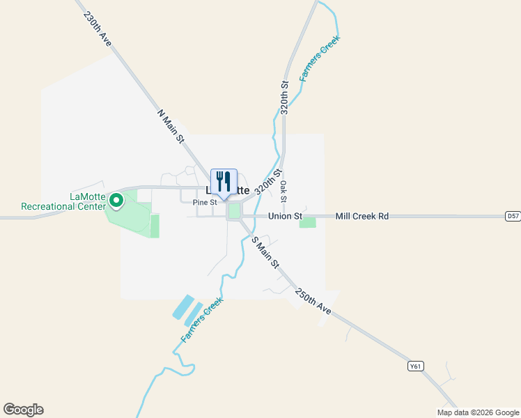 map of restaurants, bars, coffee shops, grocery stores, and more near 654-23132 Water Street in La Motte