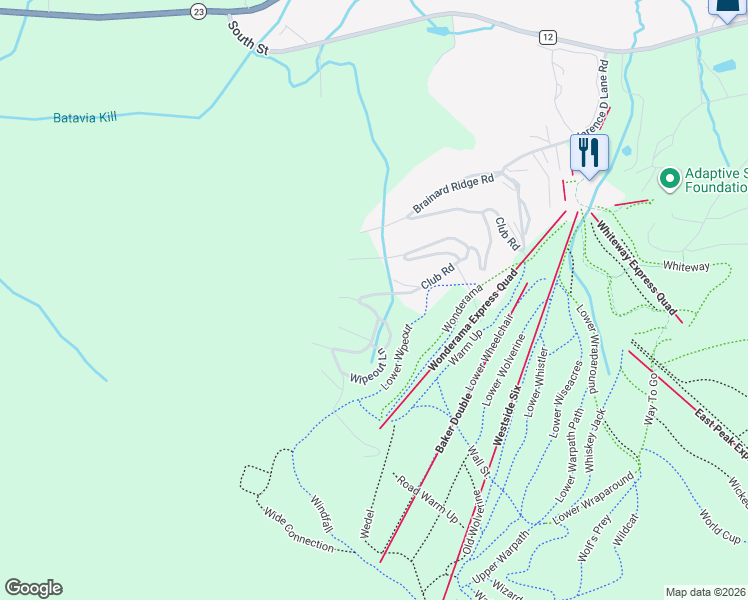 map of restaurants, bars, coffee shops, grocery stores, and more near 129 Club Road in Windham