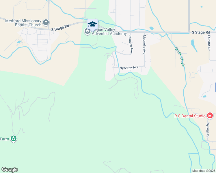 map of restaurants, bars, coffee shops, grocery stores, and more near 2266 Jasmine Avenue in Medford