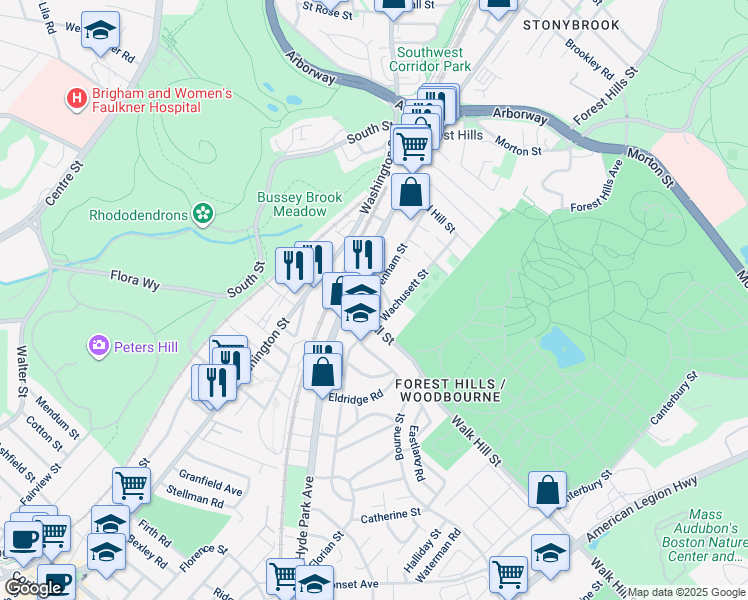 map of restaurants, bars, coffee shops, grocery stores, and more near 5 Wenham Street in Boston