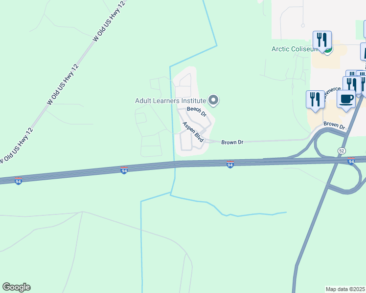 map of restaurants, bars, coffee shops, grocery stores, and more near 23025 Evergreen Circle in Chelsea