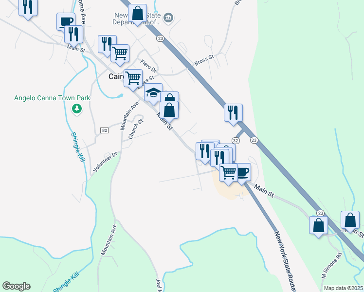 map of restaurants, bars, coffee shops, grocery stores, and more near 335 Main Street in Cairo
