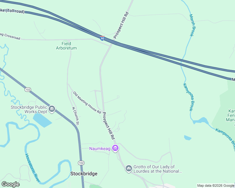 map of restaurants, bars, coffee shops, grocery stores, and more near 18 Prospect Hill Road in Stockbridge