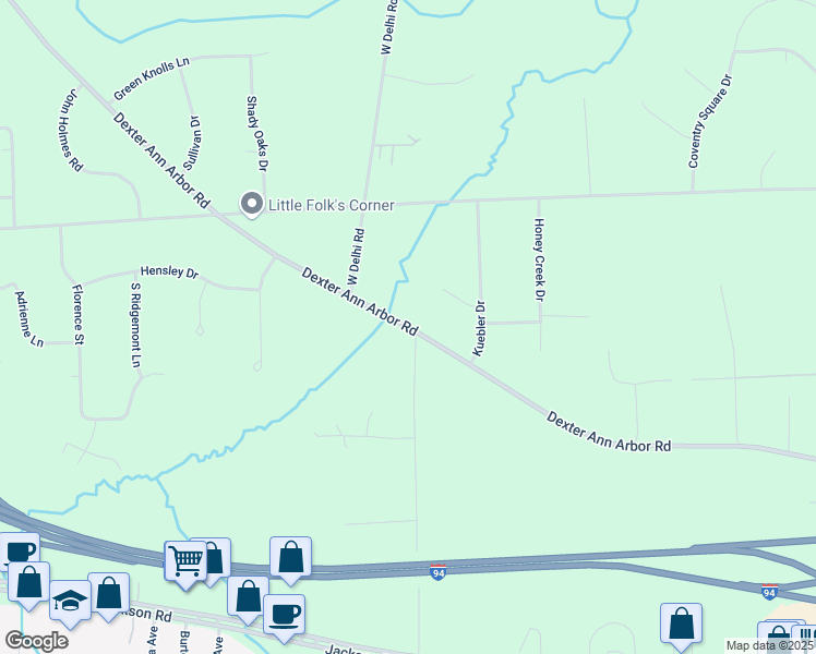 map of restaurants, bars, coffee shops, grocery stores, and more near 4515 Dexter Ann Arbor Road in Ann Arbor
