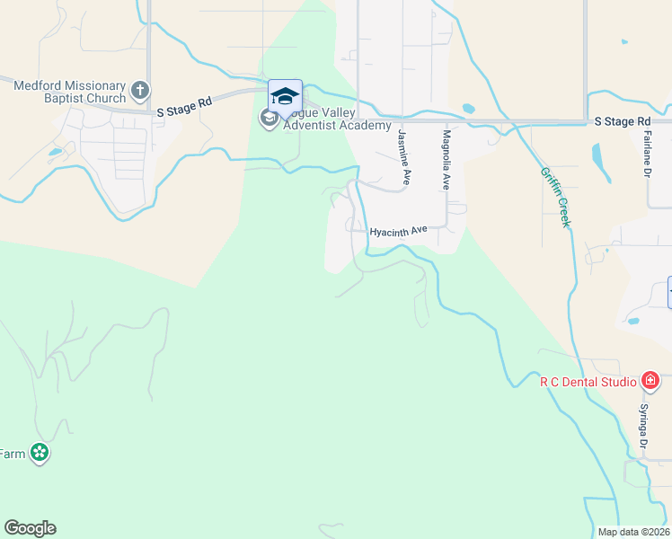 map of restaurants, bars, coffee shops, grocery stores, and more near 2260 Jasmine Avenue in Medford