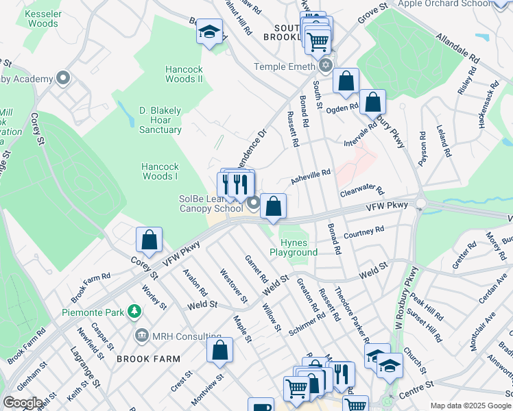 map of restaurants, bars, coffee shops, grocery stores, and more near 276 Independence Drive in Boston