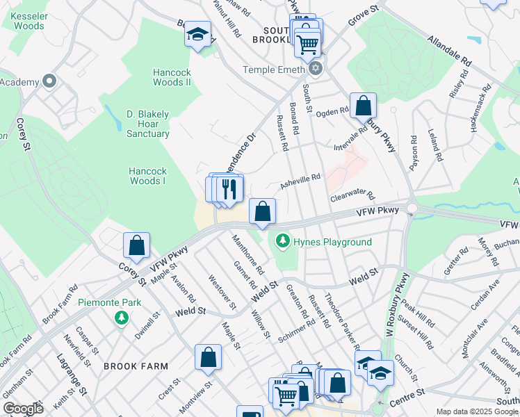 map of restaurants, bars, coffee shops, grocery stores, and more near 276 Independence Drive in Boston