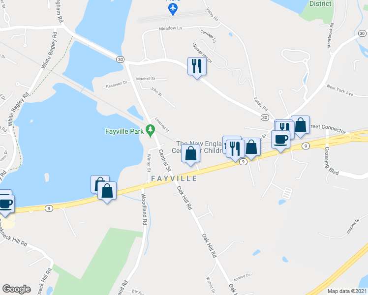map of restaurants, bars, coffee shops, grocery stores, and more near 2 Pleasant Street in Southborough