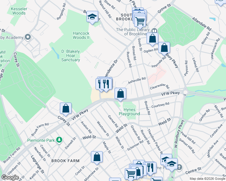 map of restaurants, bars, coffee shops, grocery stores, and more near 276 Independence Drive in Boston
