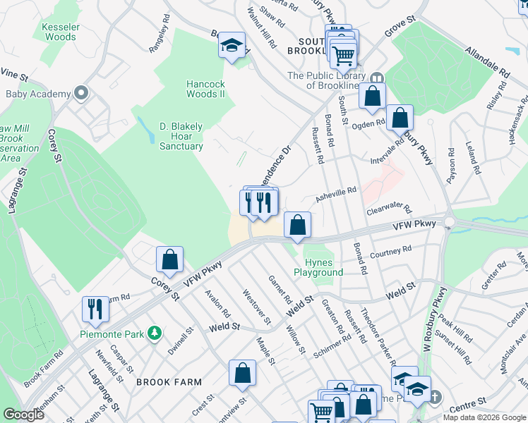 map of restaurants, bars, coffee shops, grocery stores, and more near 234 Independence Drive in Boston