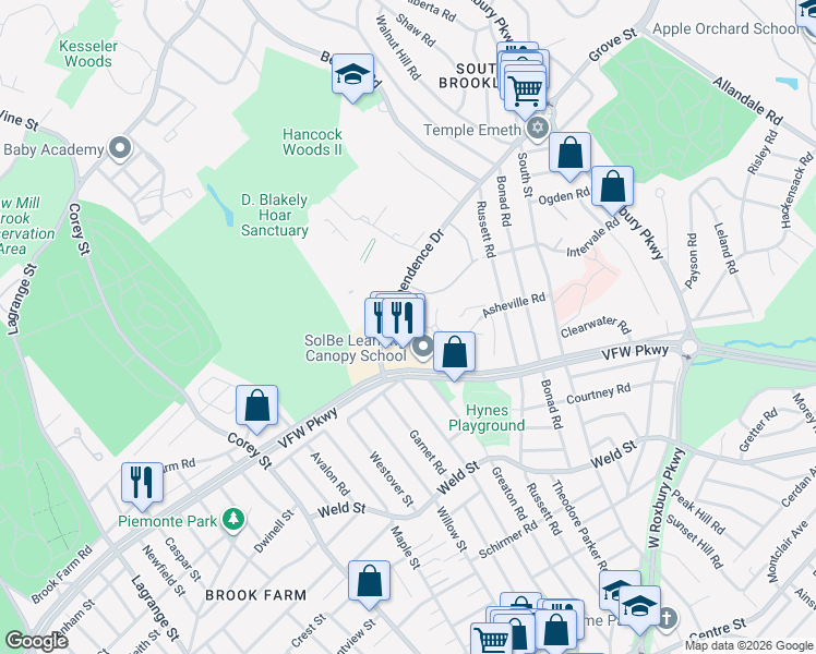 map of restaurants, bars, coffee shops, grocery stores, and more near 234 Independence Drive in Boston