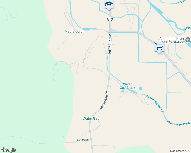 map of restaurants, bars, coffee shops, grocery stores, and more near 355 Woody Acres Drive in Williams