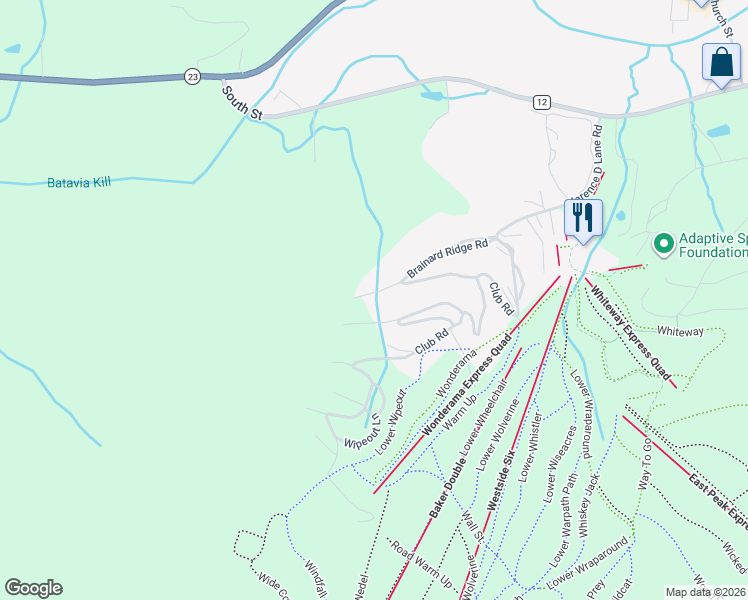 map of restaurants, bars, coffee shops, grocery stores, and more near 121 Brainard Ridge Rd in Windham
